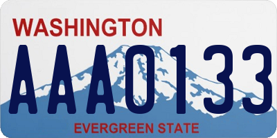 WA license plate AAA0133