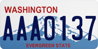 WA license plate AAA0137