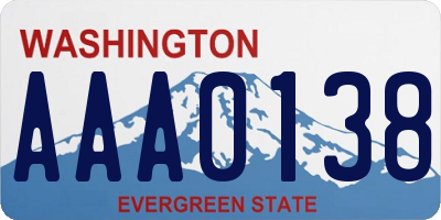 WA license plate AAA0138