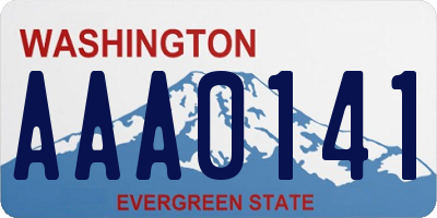 WA license plate AAA0141