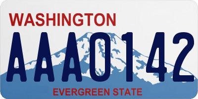 WA license plate AAA0142