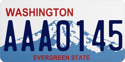 WA license plate AAA0145