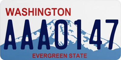 WA license plate AAA0147