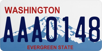 WA license plate AAA0148