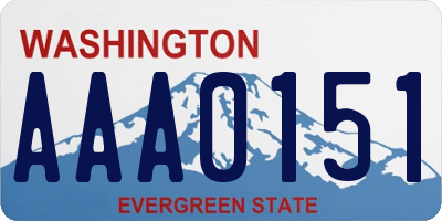 WA license plate AAA0151