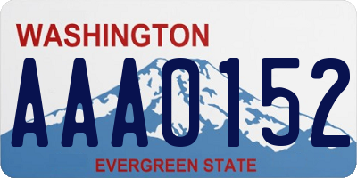 WA license plate AAA0152