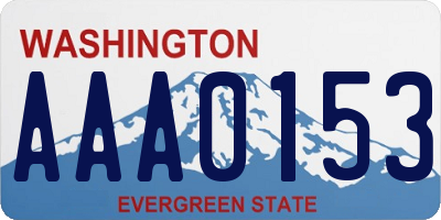 WA license plate AAA0153