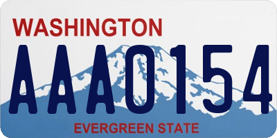 WA license plate AAA0154