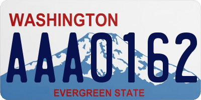 WA license plate AAA0162