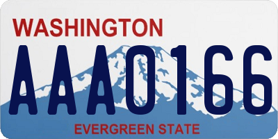 WA license plate AAA0166