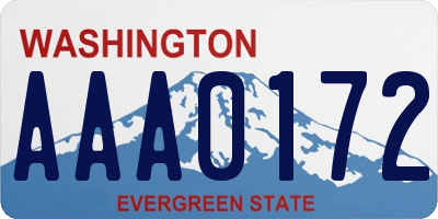 WA license plate AAA0172