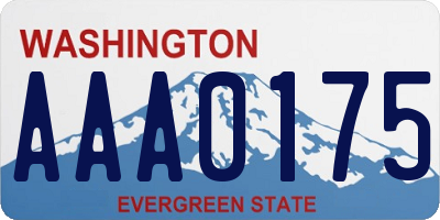 WA license plate AAA0175