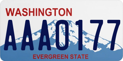 WA license plate AAA0177