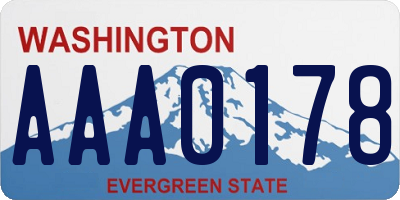 WA license plate AAA0178