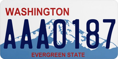 WA license plate AAA0187