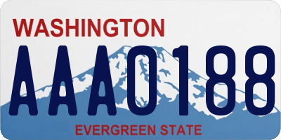 WA license plate AAA0188