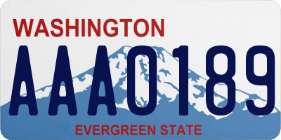 WA license plate AAA0189