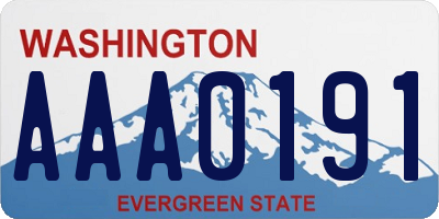 WA license plate AAA0191