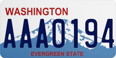 WA license plate AAA0194