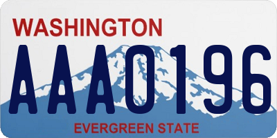 WA license plate AAA0196