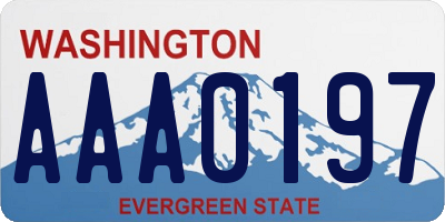 WA license plate AAA0197