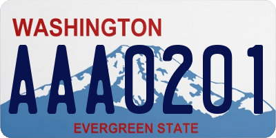WA license plate AAA0201