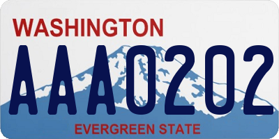 WA license plate AAA0202