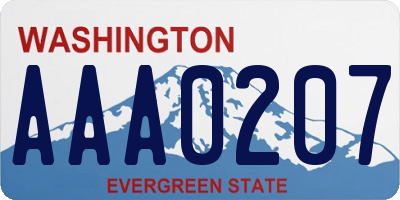 WA license plate AAA0207