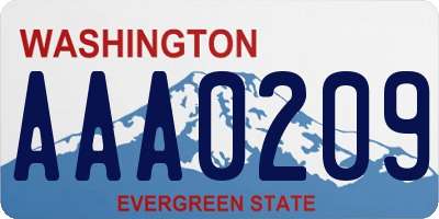 WA license plate AAA0209