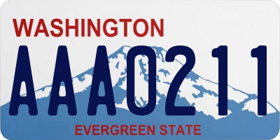 WA license plate AAA0211