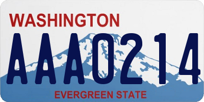 WA license plate AAA0214