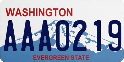 WA license plate AAA0219