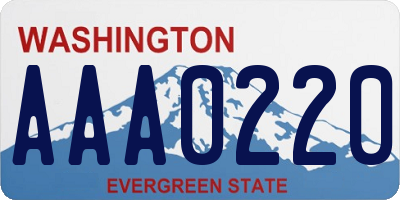 WA license plate AAA0220