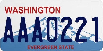 WA license plate AAA0221