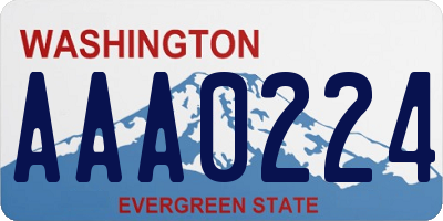 WA license plate AAA0224