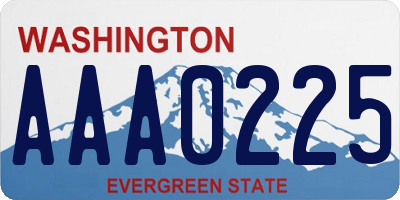 WA license plate AAA0225