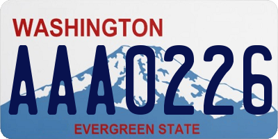 WA license plate AAA0226