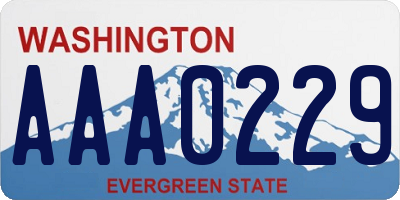 WA license plate AAA0229