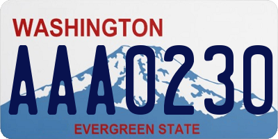 WA license plate AAA0230