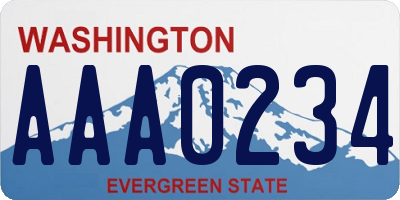 WA license plate AAA0234