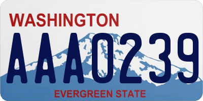 WA license plate AAA0239