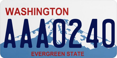 WA license plate AAA0240