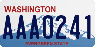 WA license plate AAA0241