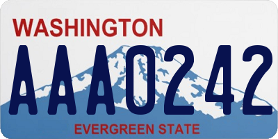 WA license plate AAA0242