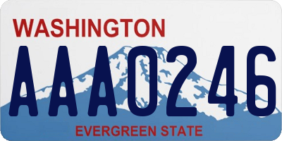 WA license plate AAA0246