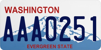 WA license plate AAA0251