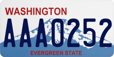 WA license plate AAA0252