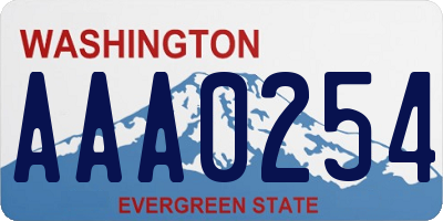 WA license plate AAA0254