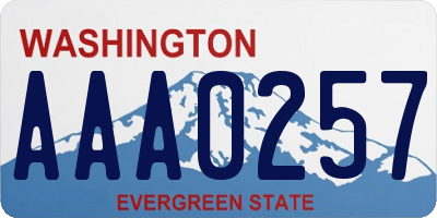 WA license plate AAA0257