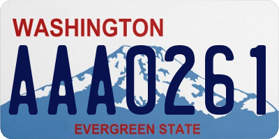 WA license plate AAA0261